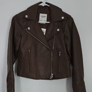 Abercrombie & Fitch Dark Brown Leather Jacket
